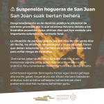 Suspensión hogueras de San Juan