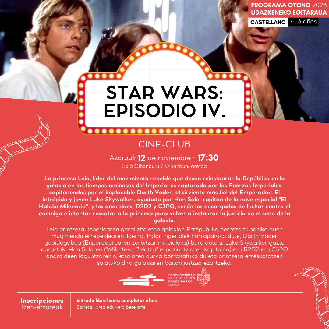 Cine-club "Star Wars: Episodio IV. Una nueva esperanza"