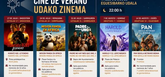 Imagen de la noticia: El Valle de Egüés volverá a disfrutar del cine de verano con cinco proyecciones gratuitas en julio y agosto